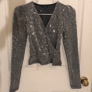 Sliver sparkly cropped top ✨✨✨